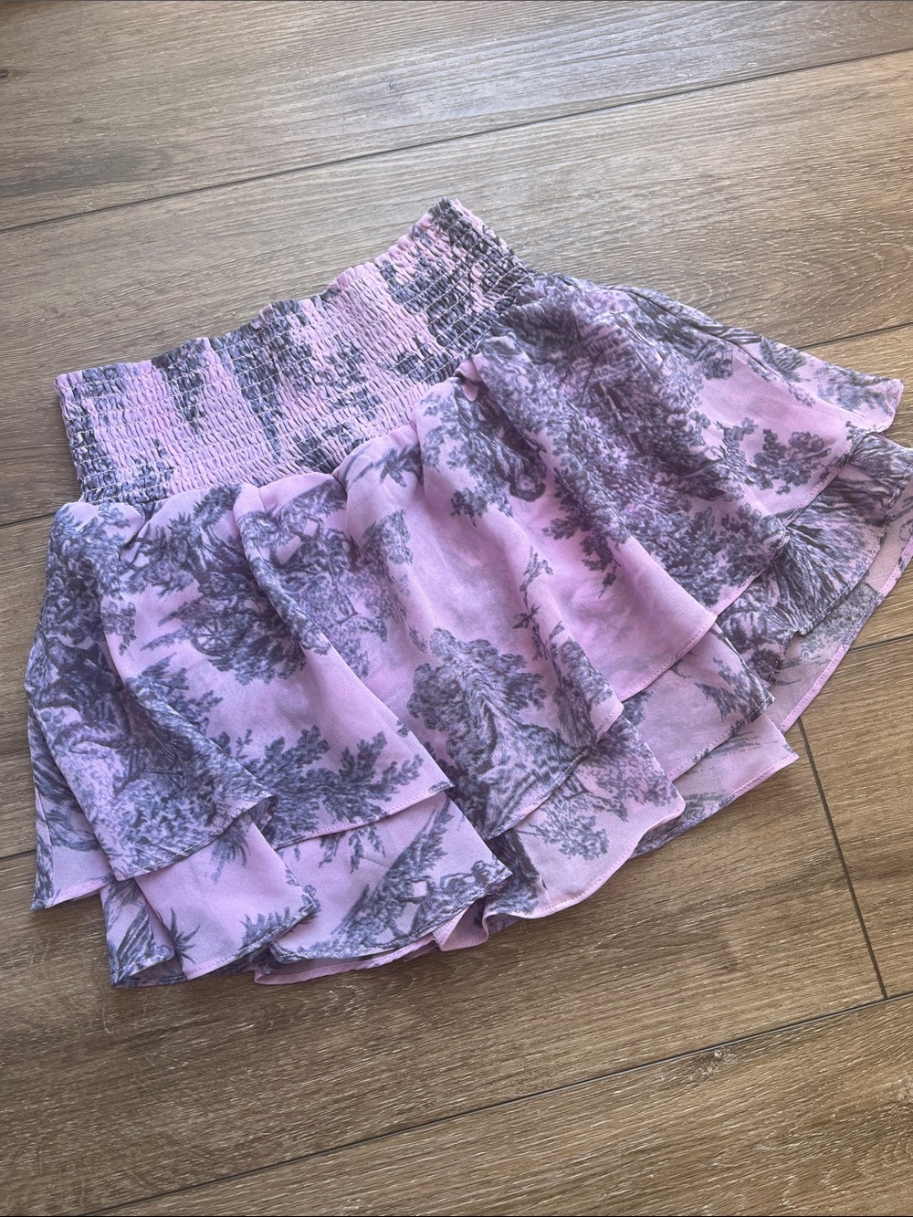 Urban Outfitters Purple Floral Ruffle Mini Skirt